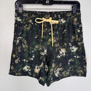 Centre Shorts Mens Small Performance Short Athletic Gym Tie Dye Green Pockets